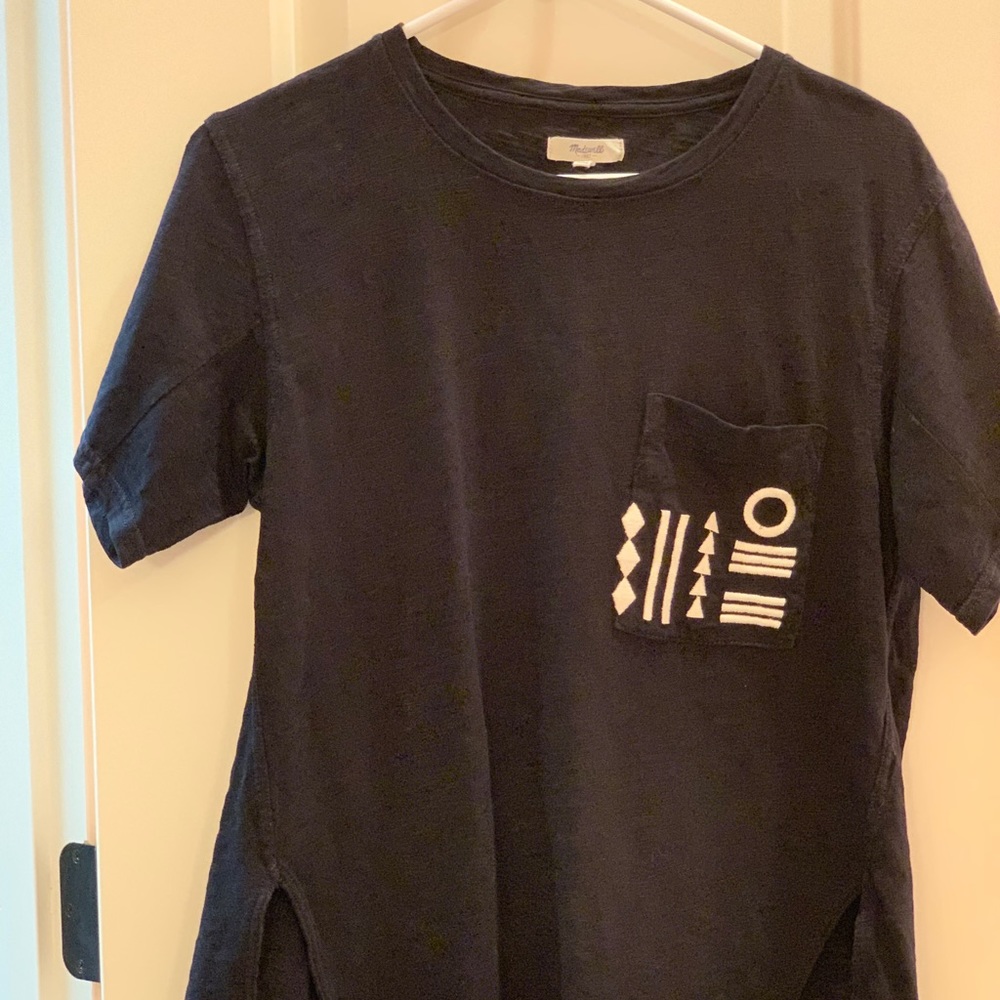 Black Madewell Tee with embroidered front pocket